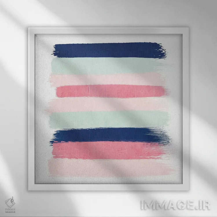 تابلو "راهراههای لورال" اثر شارلوت وینتر - نمای قابدار سفید