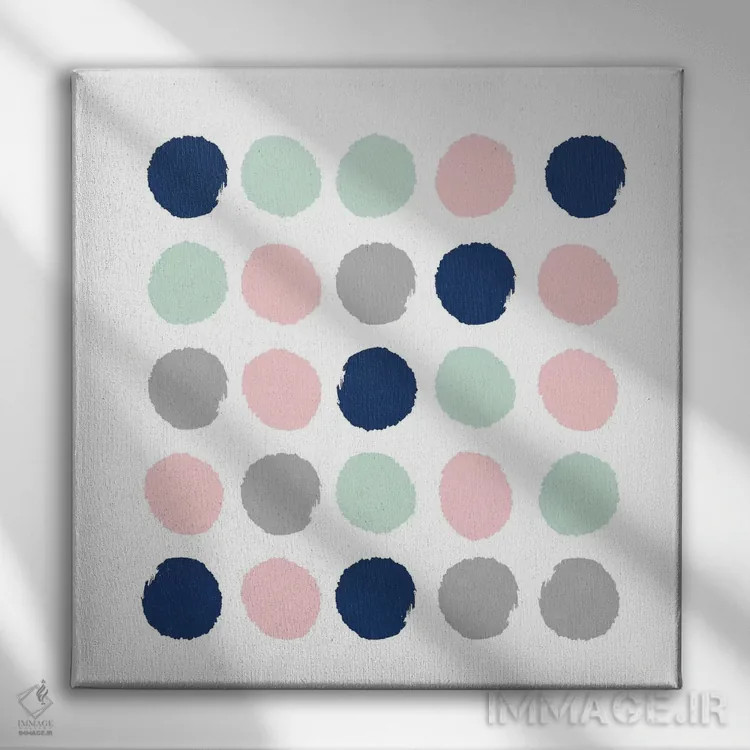 تابلو "نقطههای اوستارا" اثر شارلوت وینتر - نمای روبهرو روی دیوار