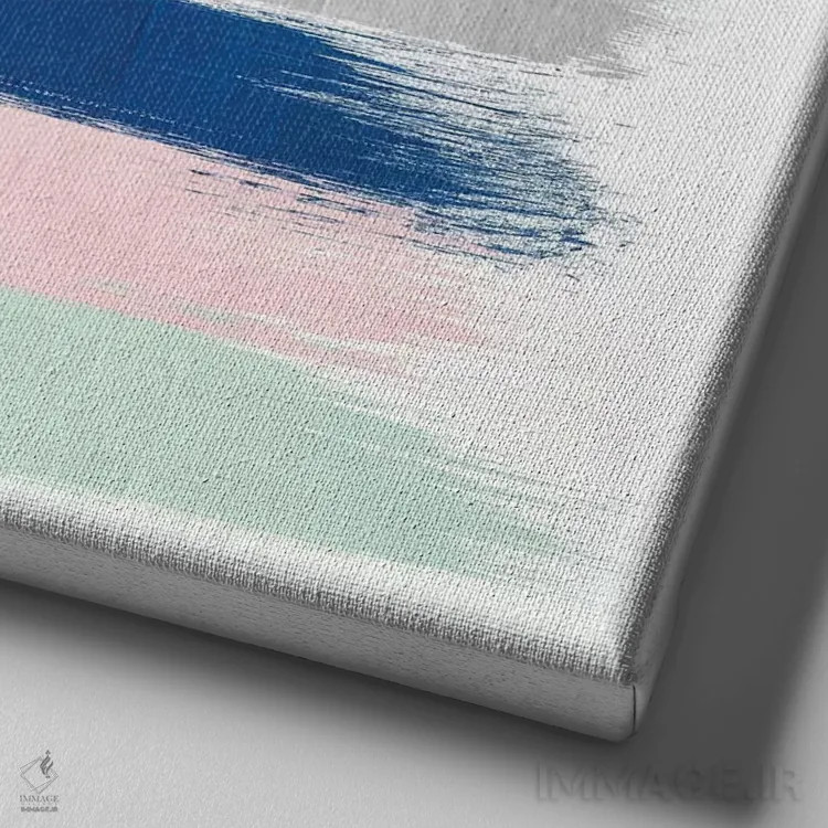 تابلو "راهراههای اوستارا" اثر شارلوت وینتر - نمای نزدیک بافت بوم