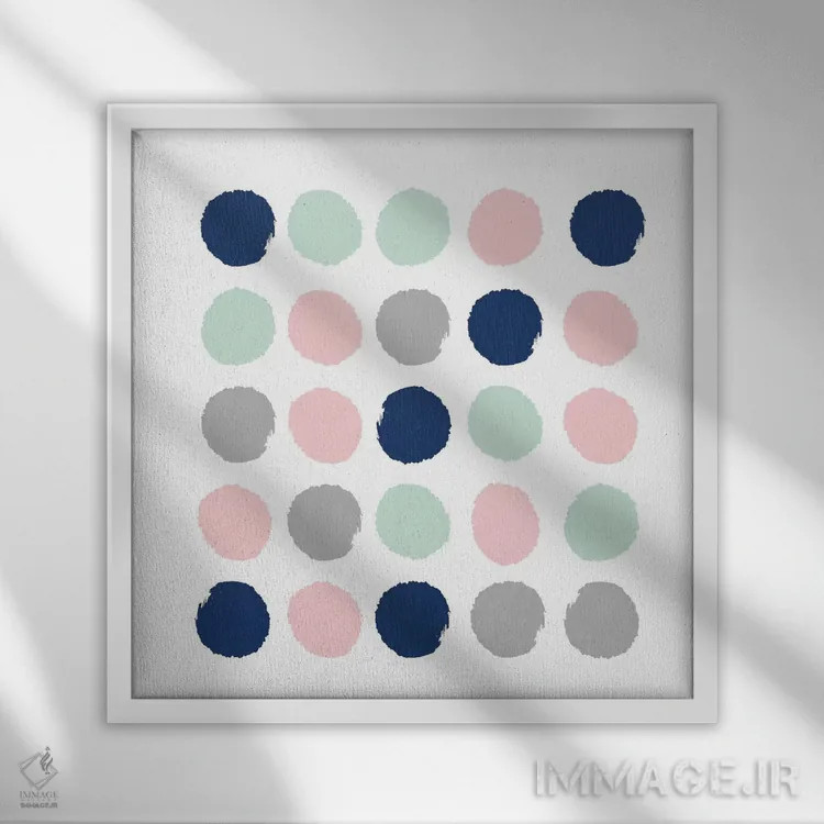 تابلو "نقطههای اوستارا" اثر شارلوت وینتر - نمای قابدار سفید