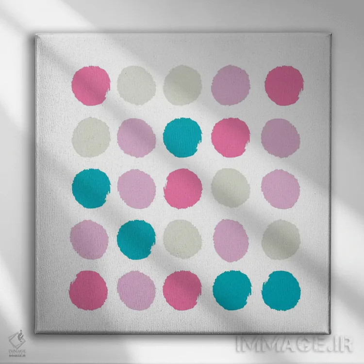 تابلو "نقطههای رئا" اثر شارلوت وینتر - نمای روبهرو روی دیوار