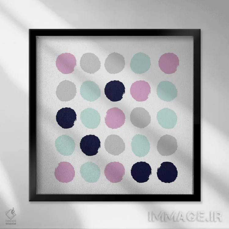 تابلو "نقطههای برتی" اثر شارلوت وینتر - نمای قابدار مشکی