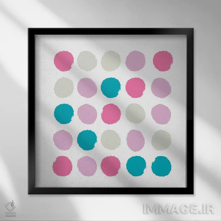 تابلو "نقطههای رئا" اثر شارلوت وینتر - نمای قابدار مشکی