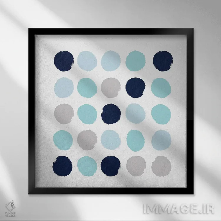 تابلو "نقطههای رایلی" اثر شارلوت وینتر - نمای قابدار مشکی