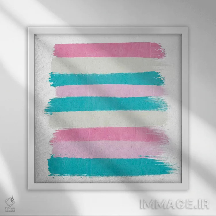 تابلو "راهراههای رئا" اثر شارلوت وینتر - نمای قابدار سفید