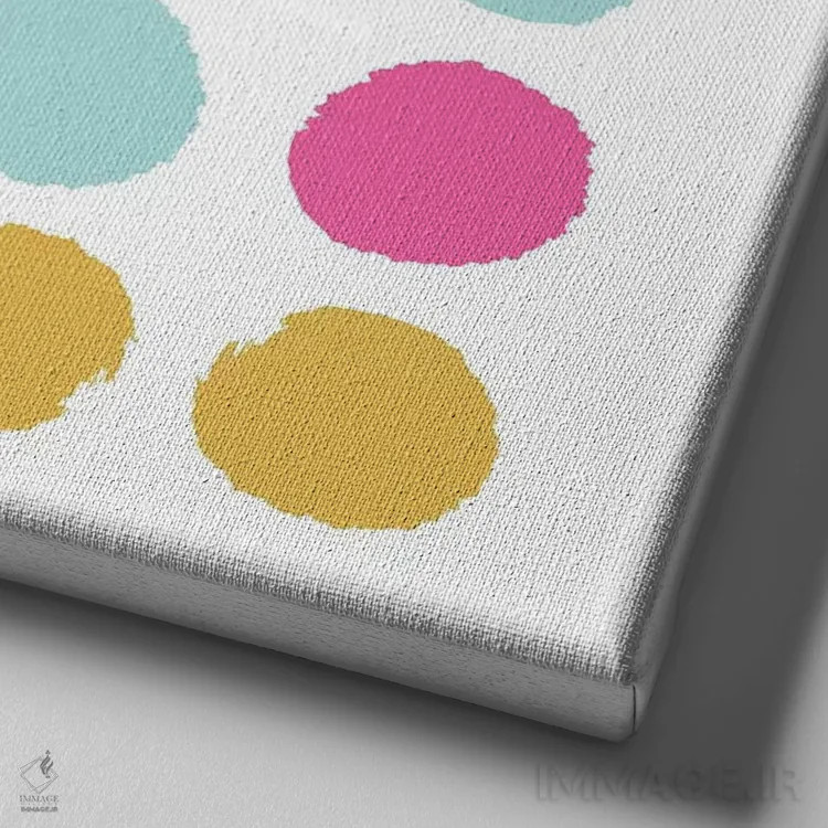 تابلو "نقطههای ساچا" اثر شارلوت وینتر - نمای نزدیک بافت بوم