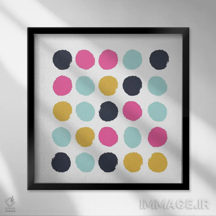تابلو "نقطههای ساچا" اثر شارلوت وینتر - نمای قابدار مشکی