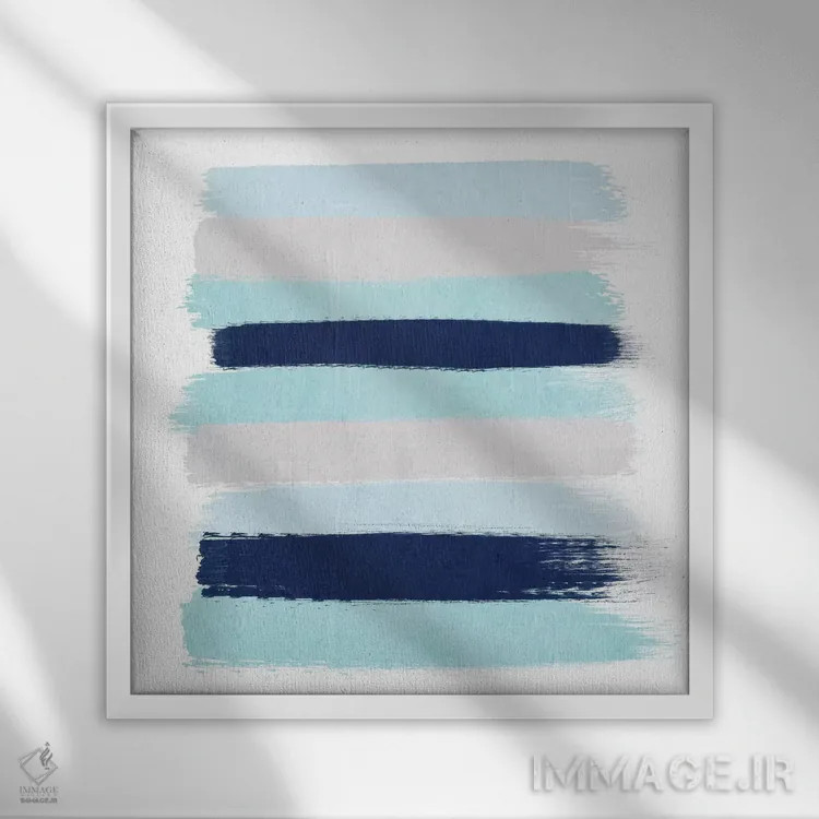 تابلو "راهراههای رایلی" اثر شارلوت وینتر - نمای قابدار سفید