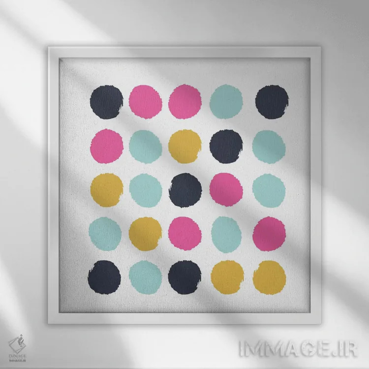 تابلو "نقطههای ساچا" اثر شارلوت وینتر - نمای قابدار سفید