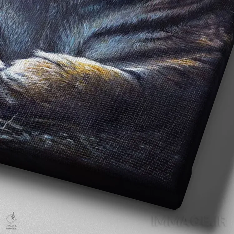 تابلو "درون سایهها" اثر هنر چامی - نمای نزدیک بافت بوم