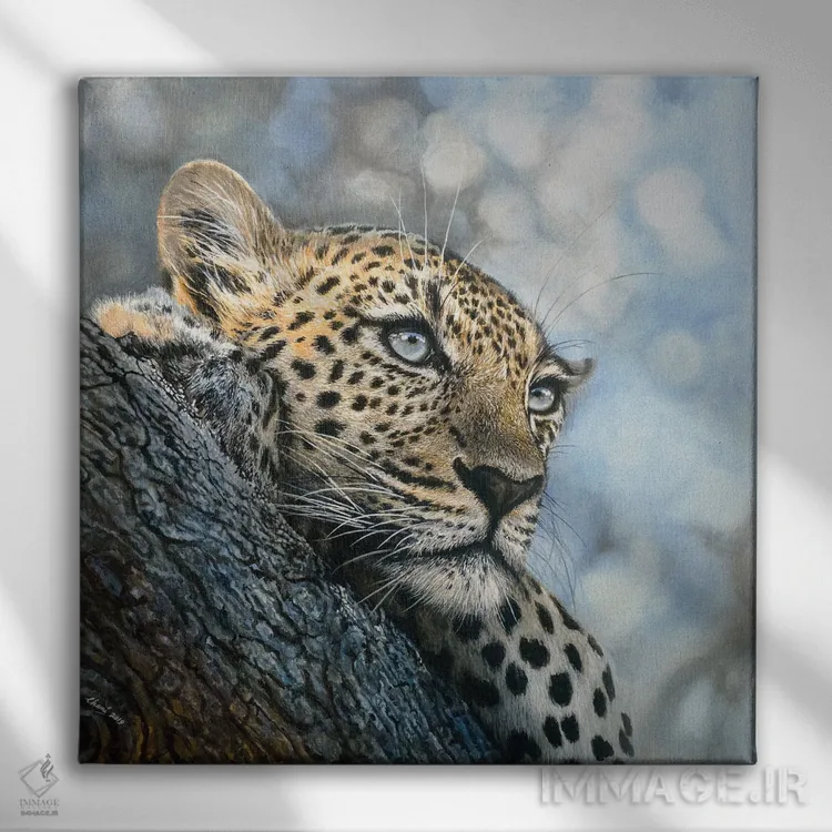 تابلو "آرام" اثر هنر چامی - نمای روبهرو روی دیوار