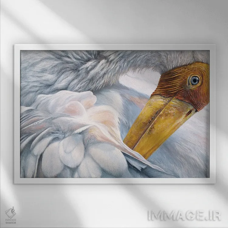 تابلو "چینخورده ۳" اثر هنر چامی - نمای قابدار سفید