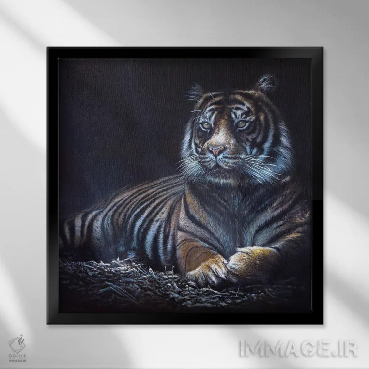 تابلو "درون سایهها" اثر هنر چامی - نمای قابدار مشکی