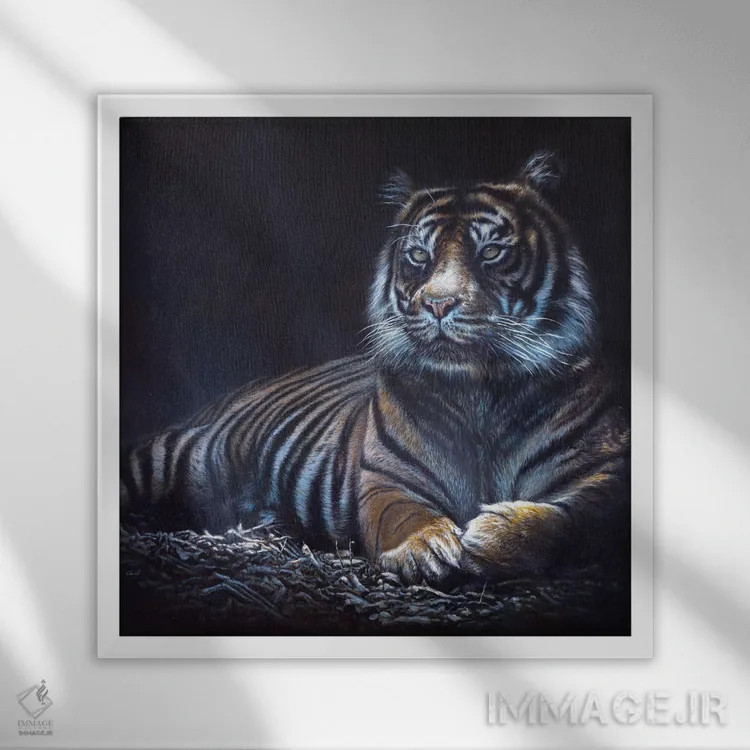 تابلو "درون سایهها" اثر هنر چامی - نمای قابدار سفید