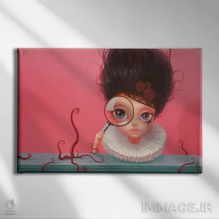 تابلو "امید فقط یک ذرهبین است" اثر چن هونگژو - نمای روبهرو روی دیوار