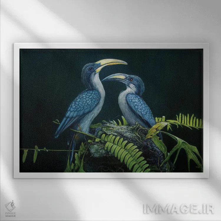 تابلو "دوتایی" اثر هنر چامی - نمای قابدار سفید