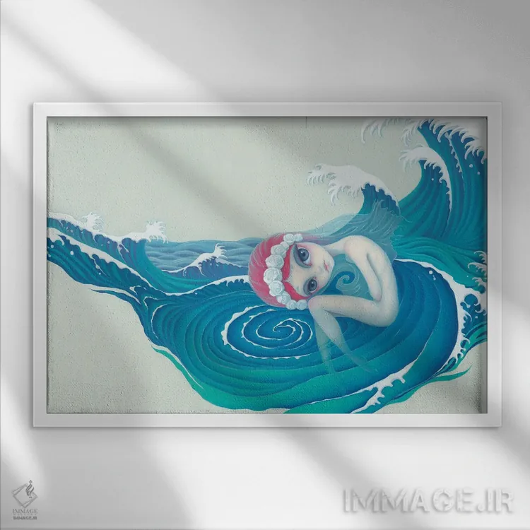 تابلو "درخشش عروس" اثر چن هونگژو - نمای قابدار سفید