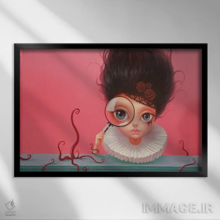 تابلو "امید فقط یک ذرهبین است" اثر چن هونگژو - نمای قابدار مشکی