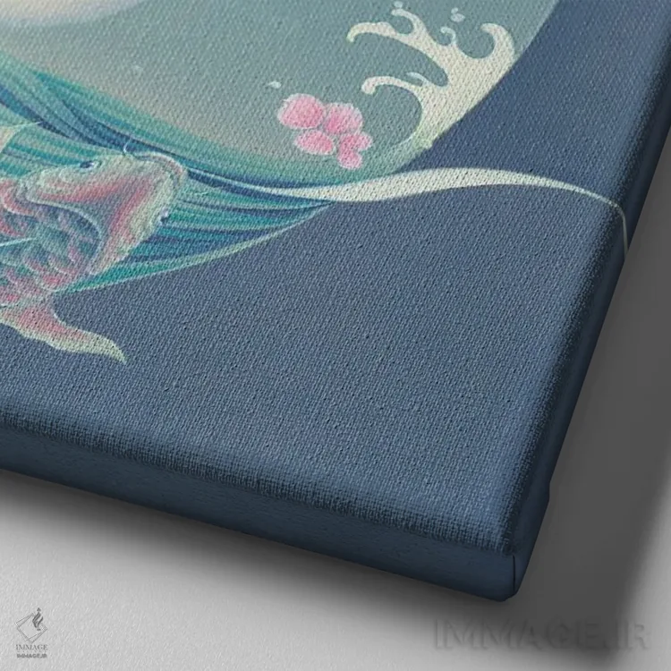 تابلو "تو یک ماهی نیستی" اثر چن هونگژو - نمای نزدیک بافت بوم