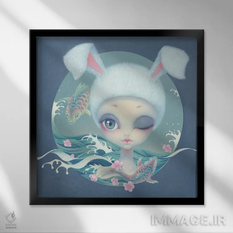 تابلو "تو یک ماهی نیستی" اثر چن هونگژو - نمای قابدار مشکی