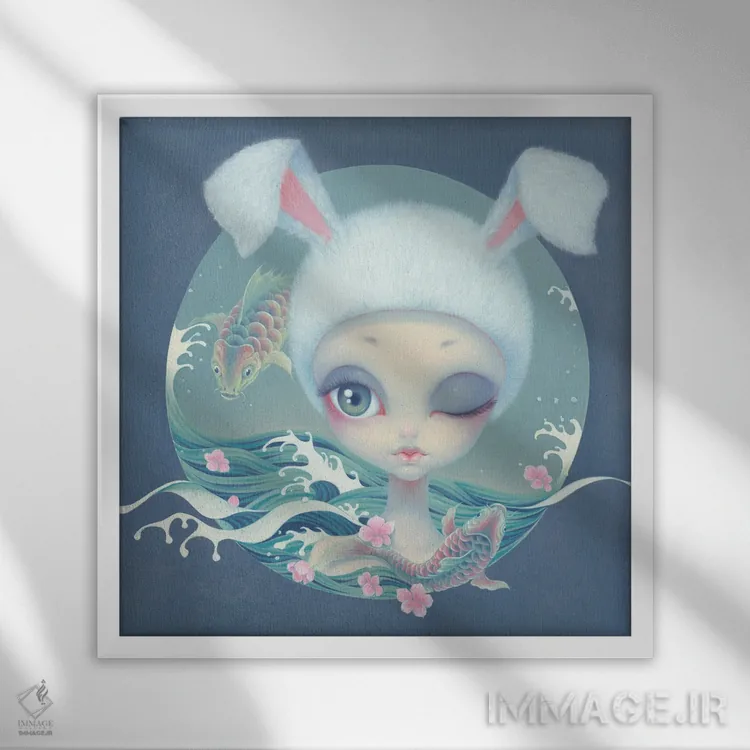 تابلو "تو یک ماهی نیستی" اثر چن هونگژو - نمای قابدار سفید