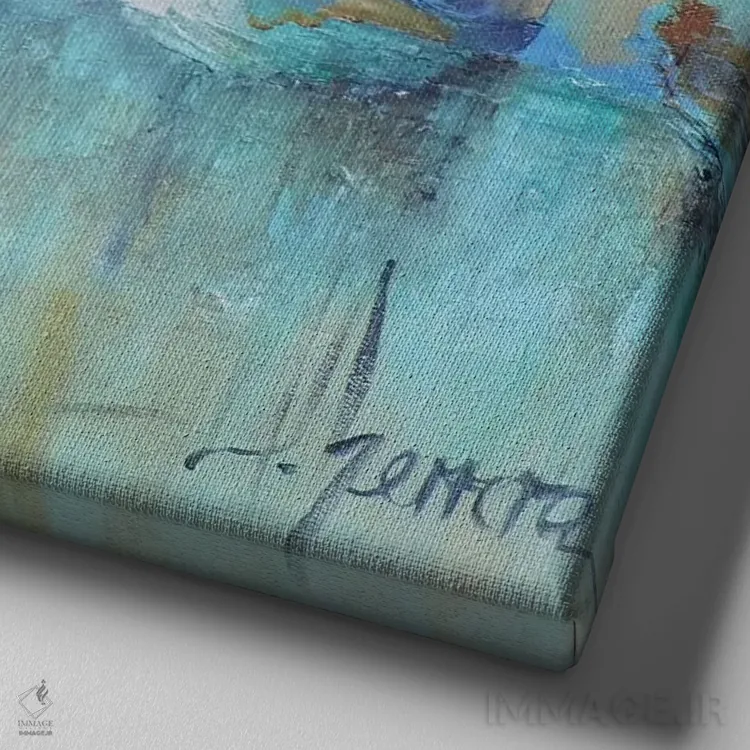 تابلو "آلتامار" اثر لتیسیا هررا - نمای نزدیک بافت بوم