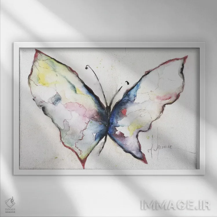 تابلو "پروانه ۲" اثر لتیسیا هررا - نمای قابدار سفید
