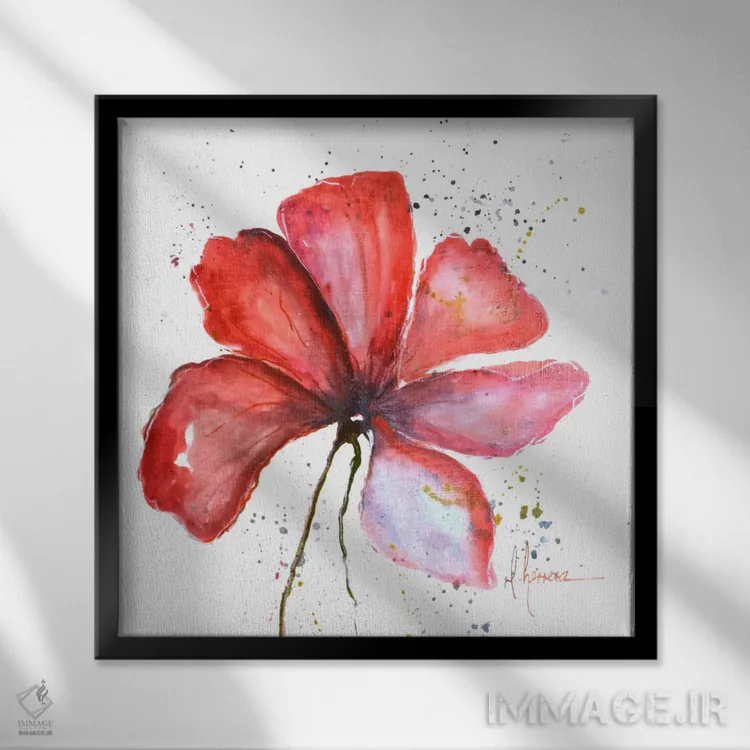 تابلو "گلهای جسور ۳" اثر لتیسیا هررا - نمای قابدار مشکی