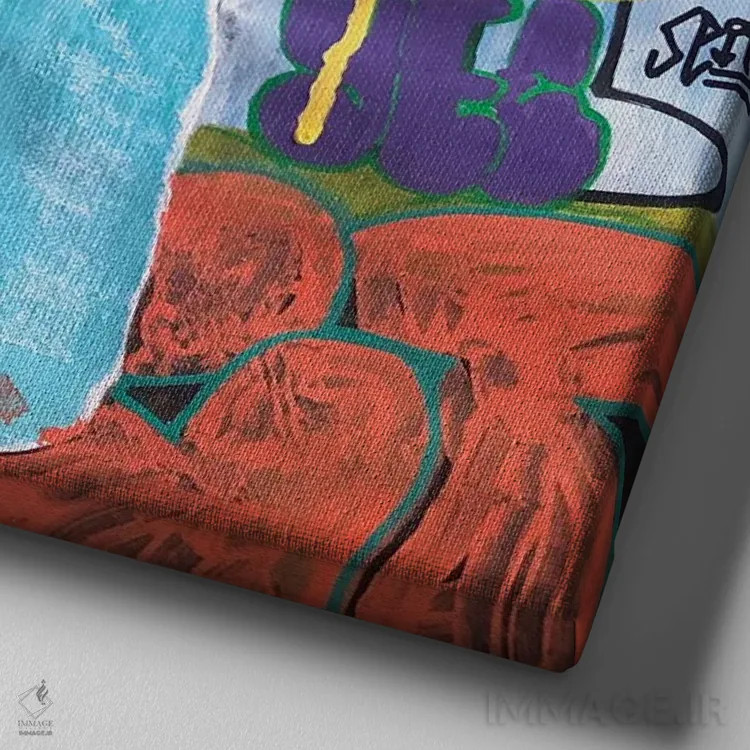 تابلو "استفراغ جنتلمن بینقص" اثر سیسرو اسپین - نمای نزدیک بافت بوم