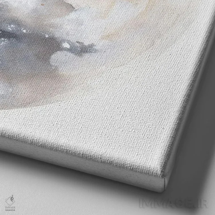 تابلو ماه نقرهای اثر کریتیو اینگرید - نمای نزدیک بافت بوم