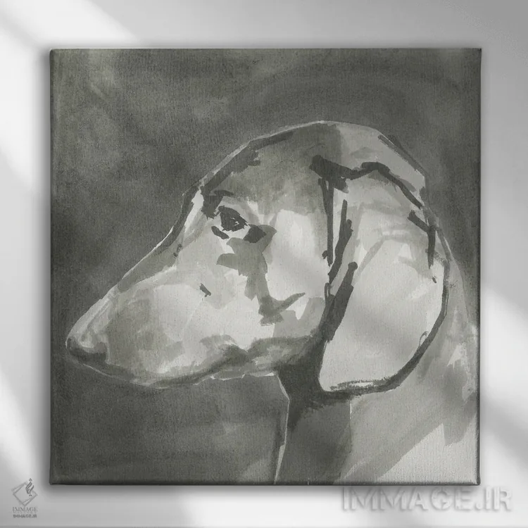 تابلو سگ مدرن بسیار خنثی II اثر کارتیسی - نمای روبهرو روی دیوار