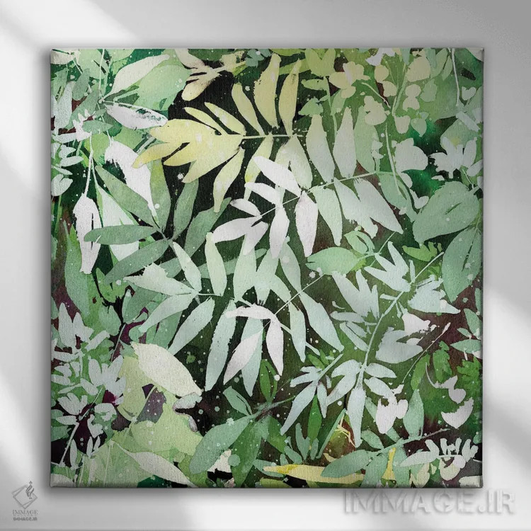 تابلو الگوی باغ سبز اثر کریتیو اینگرید - نمای روبهرو روی دیوار