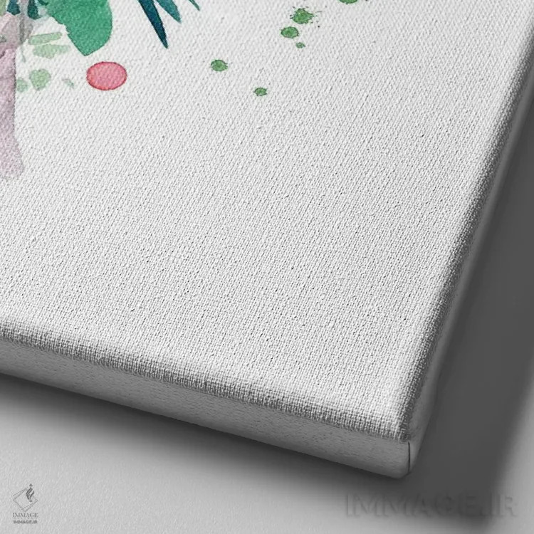 تابلو گوزن همیشهسبز اثر کریتیو اینگرید - نمای نزدیک بافت بوم