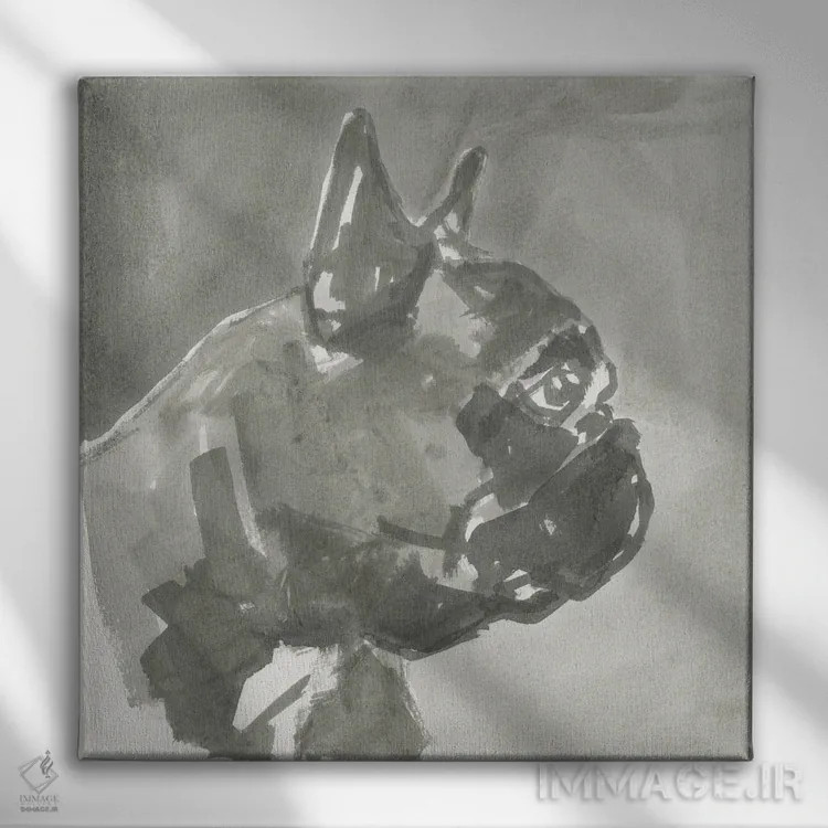 تابلو سگ مدرن بسیار خنثی III اثر کارتیسی - نمای روبهرو روی دیوار