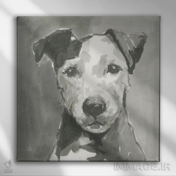 تابلو سگ مدرن بسیار خنثی VI اثر کارتیسی - نمای روبهرو روی دیوار