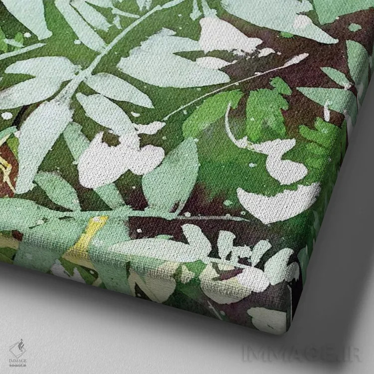 تابلو الگوی باغ سبز اثر کریتیو اینگرید - نمای نزدیک بافت بوم