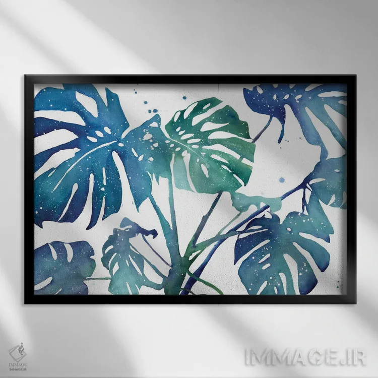 تابلو مانسترای آبی غولپیکر اثر کریتیو اینگرید - نمای قابدار مشکی