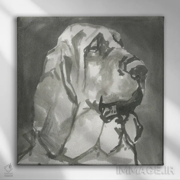 تابلو سگ مدرن بسیار خنثی VII اثر کارتیسی - نمای روبهرو روی دیوار