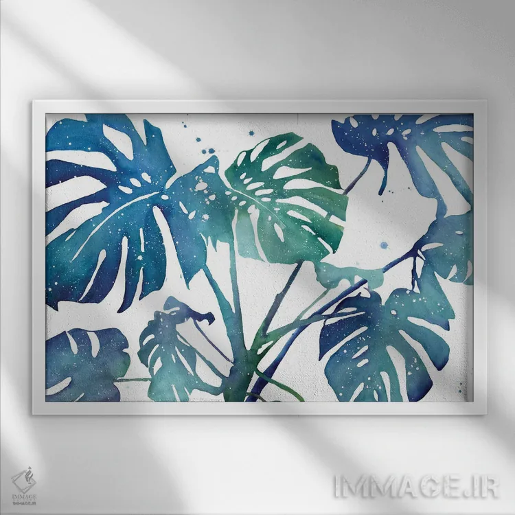 تابلو مانسترای آبی غولپیکر اثر کریتیو اینگرید - نمای قابدار سفید