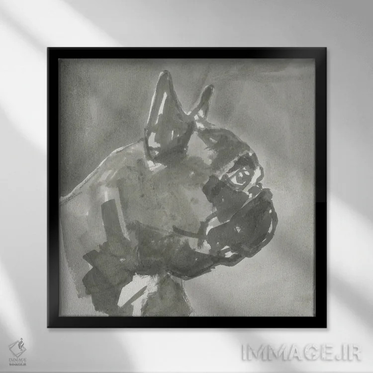 تابلو سگ مدرن بسیار خنثی III اثر کارتیسی - نمای قابدار مشکی