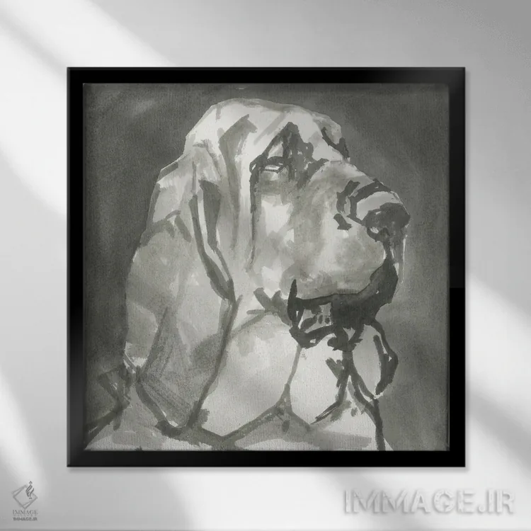 تابلو سگ مدرن بسیار خنثی VII اثر کارتیسی - نمای قابدار مشکی