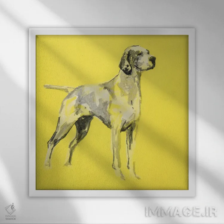 تابلو سگ مدرن بسیار پاپ I اثر کارتیسی - نمای قابدار سفید