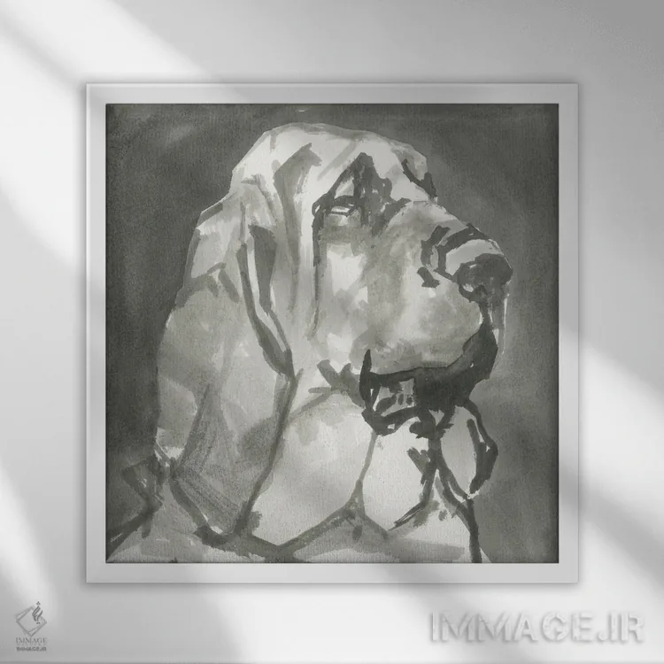 تابلو سگ مدرن بسیار خنثی VII اثر کارتیسی - نمای قابدار سفید