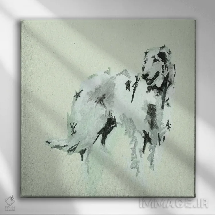 تابلو سگ مدرن بسیار پاپ VI اثر کارتیسی - نمای روبهرو روی دیوار