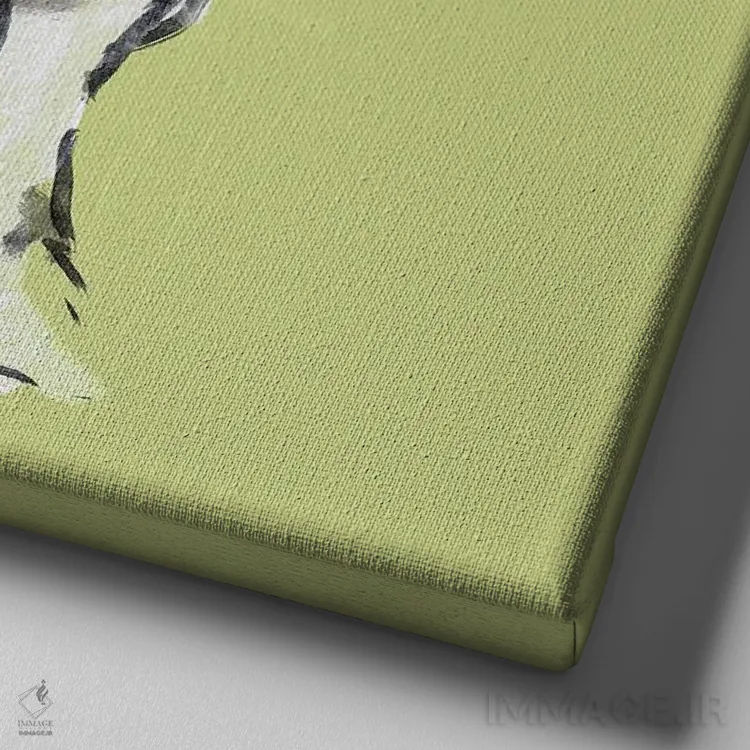 تابلو سگ مدرن بسیار پاپ III اثر کارتیسی - نمای نزدیک بافت بوم