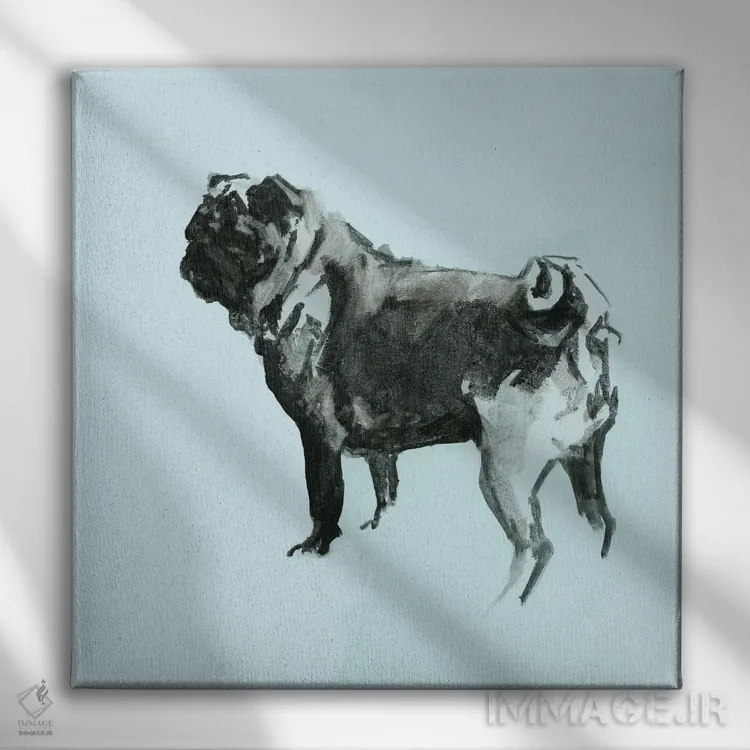 تابلو سگ مدرن بسیار پاپ VIII اثر کارتیسی - نمای روبهرو روی دیوار