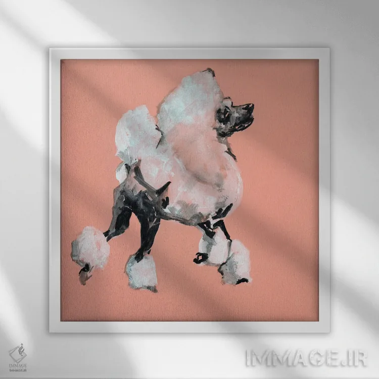 تابلو سگ مدرن بسیار پاپ II اثر کارتیسی - نمای قابدار سفید