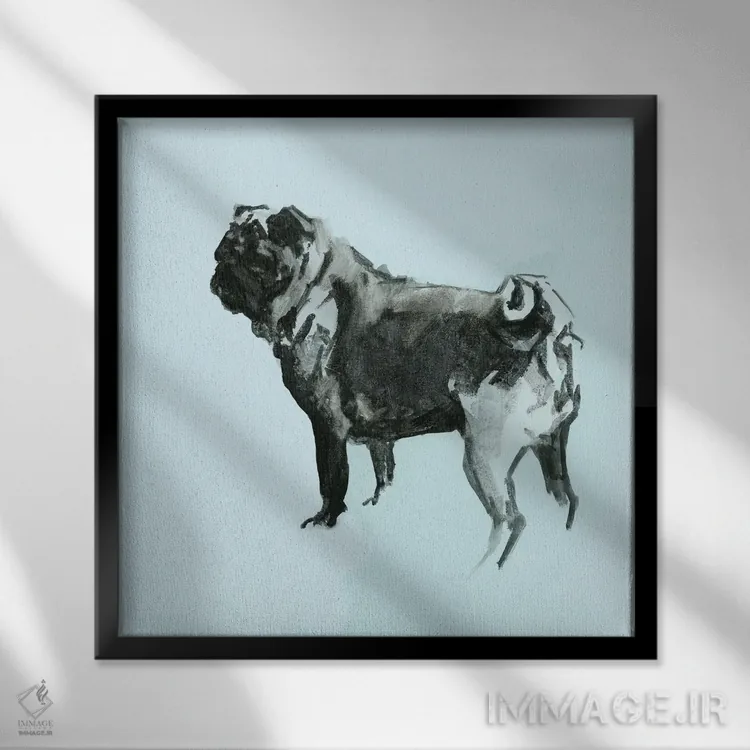 تابلو سگ مدرن بسیار پاپ VIII اثر کارتیسی - نمای قابدار مشکی