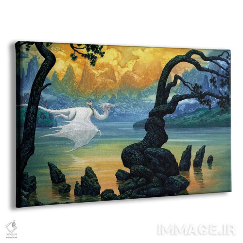 تابلو دریاچهٔ فانتزی اثر سیروئلو - نمای پرسپکتیو محصول