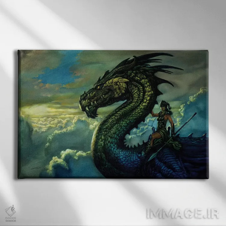 تابلو اژدهای آمازون اثر سیروئلو - نمای روبهرو روی دیوار